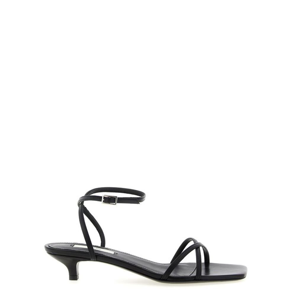 TOTEME Black Leather Mid Heel Women's Pumps